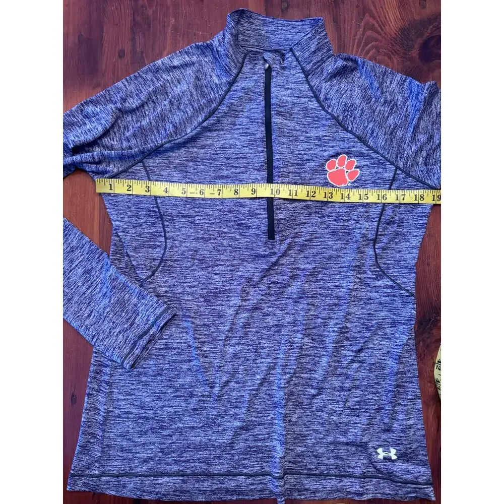 Clemson Tigers Under Armour Heathered Purple LS 1/4 Zip Pullover Youth Large